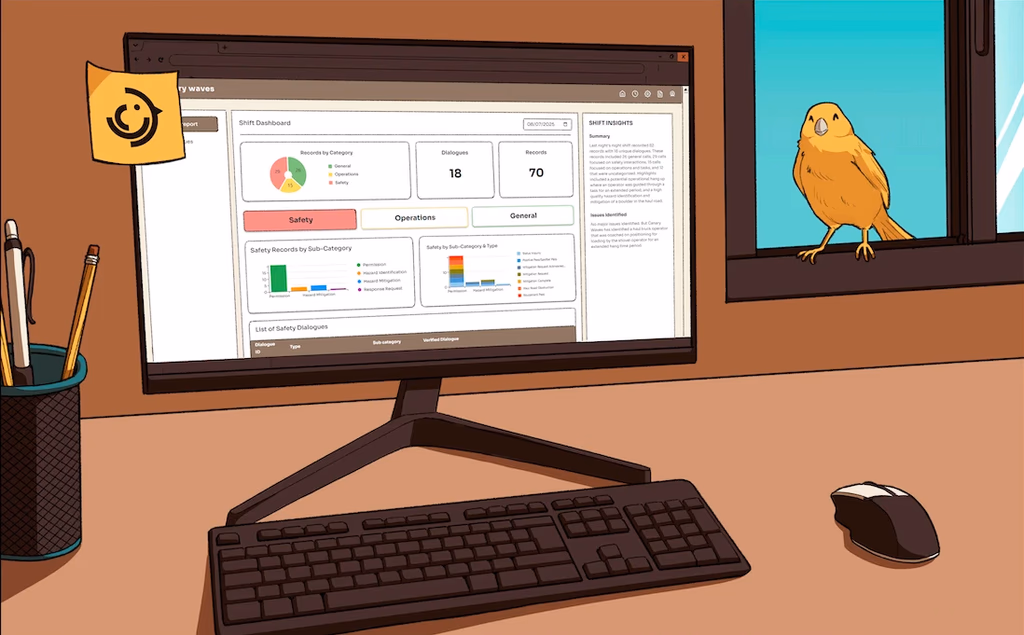 Worker using communication device